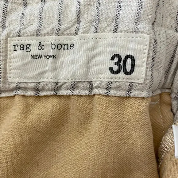 rag & bone Striped Shorts Size 30 Ivory Cream Linen Blend Paperbag High Waist - Picture 11 of 13